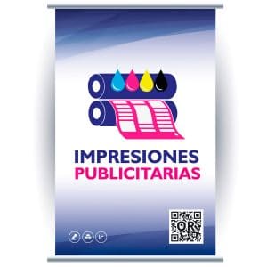 Pendón vertical de 90 centímetros de ancho y 1.20 metros de alto.